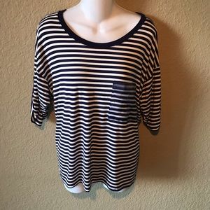 Nordstrom Women’s Large Blue & White Soft Top NWOT